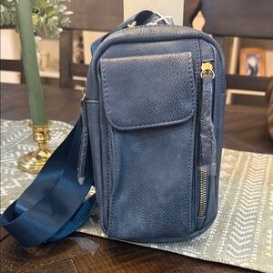 Metro Muse Navy Vegan Leather Crossbody Bag- NWT